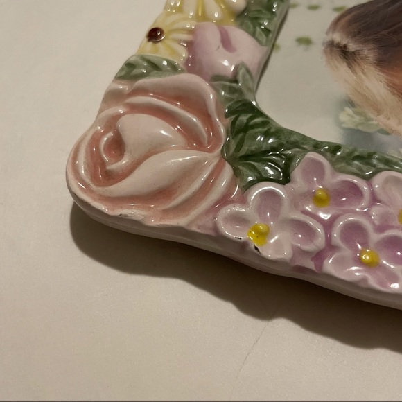 Vintage LaVie ceramic photo frame. Painted floral motif - Picture 6 of 9